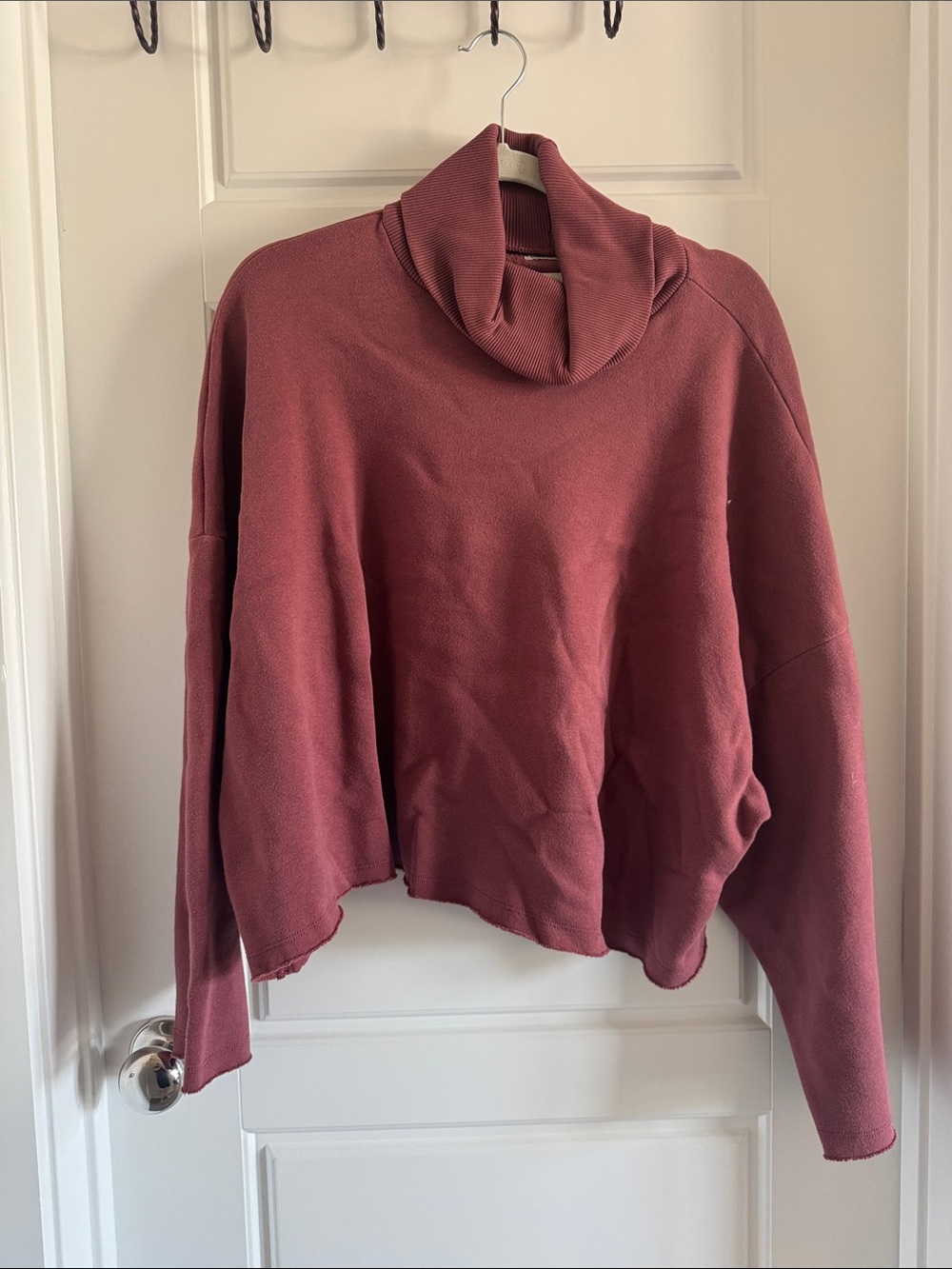 American Eagle Outfitters Mauve Cropped Turtleneck Sweater